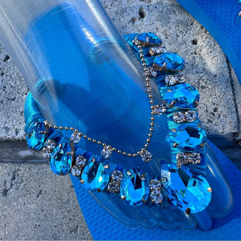 HAVAIANAS Vacation Blue SANDALS HANDMADE size 6 - Picture 10 of 10